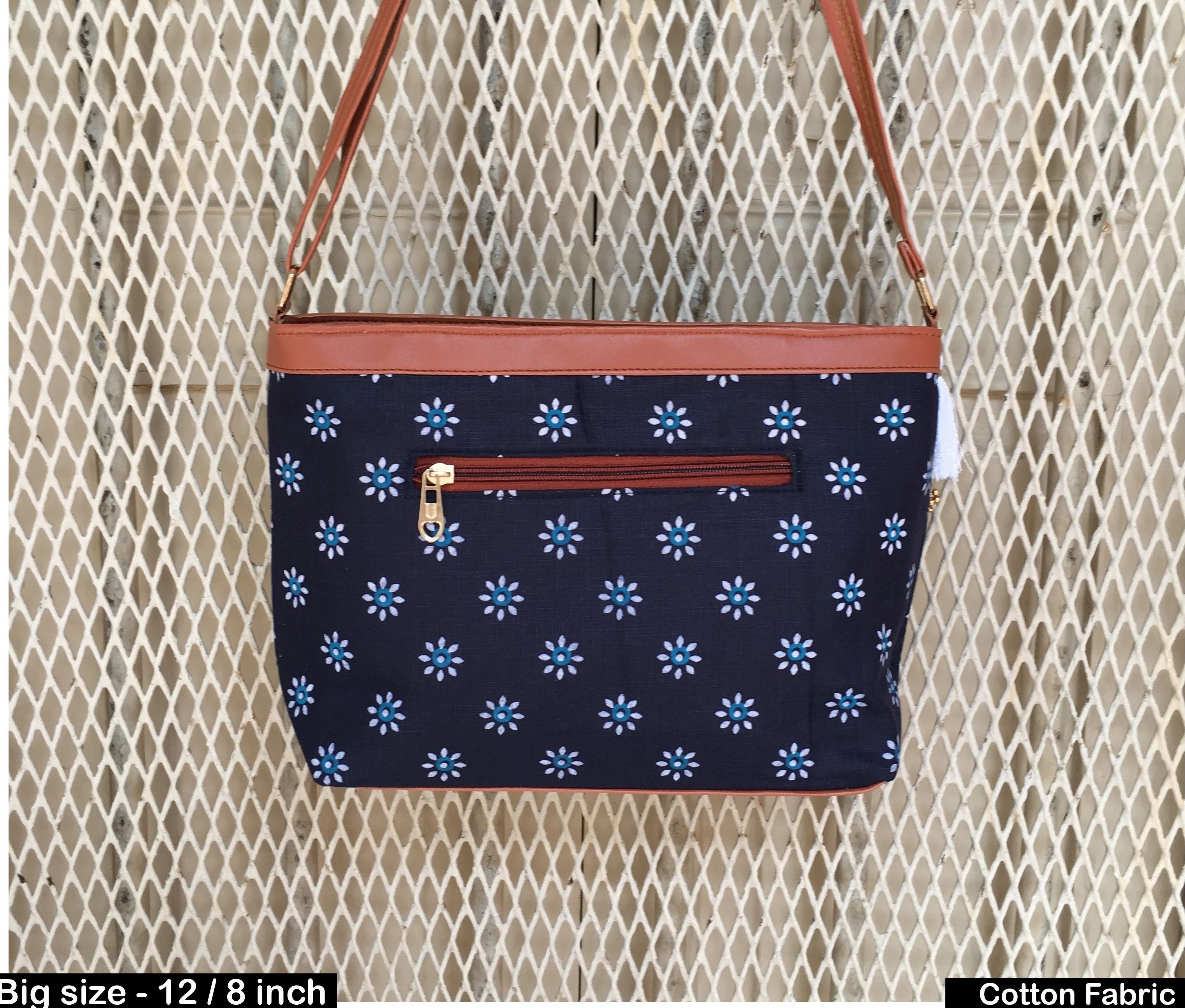Minsk - 3 zip- Big size - Sling Bag - Black Flower - Image 4