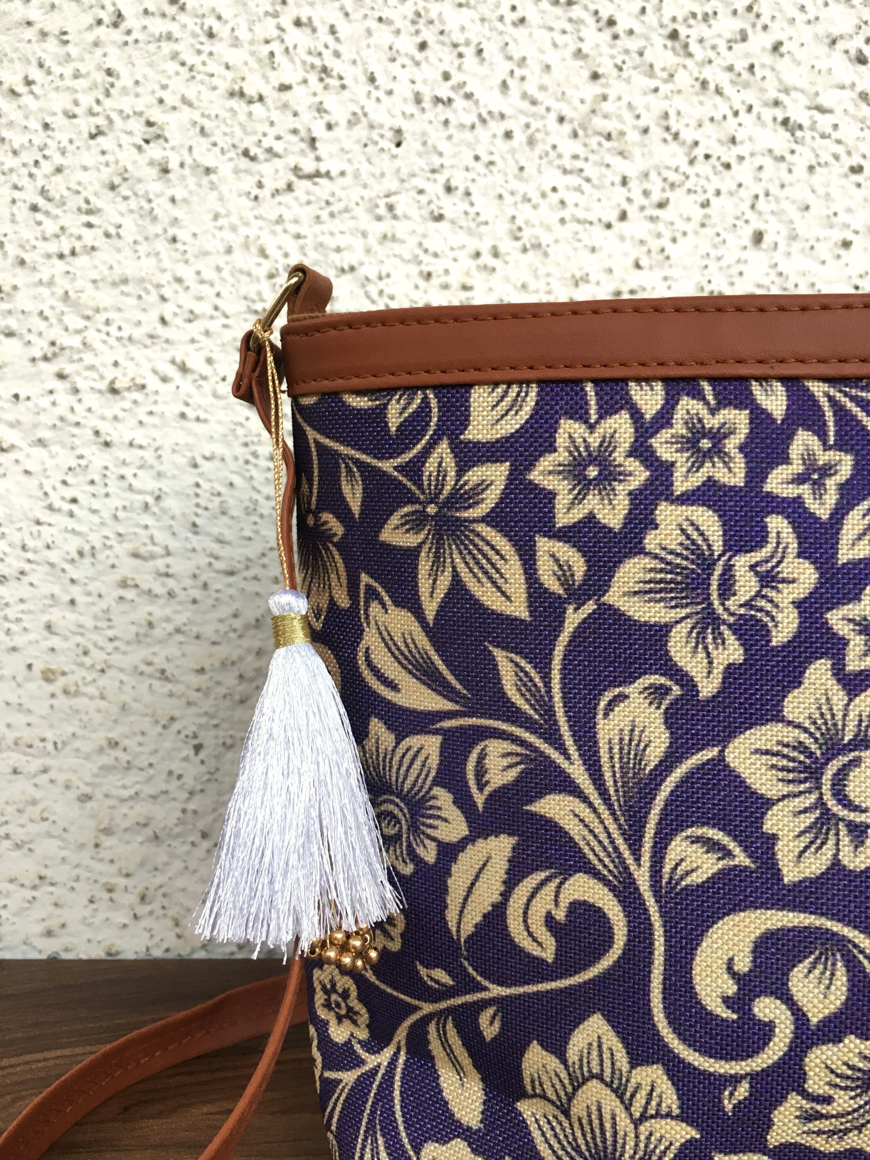 Minsk - 3 zip- Big size - Sling Bag - Voilet Flower - Image 7