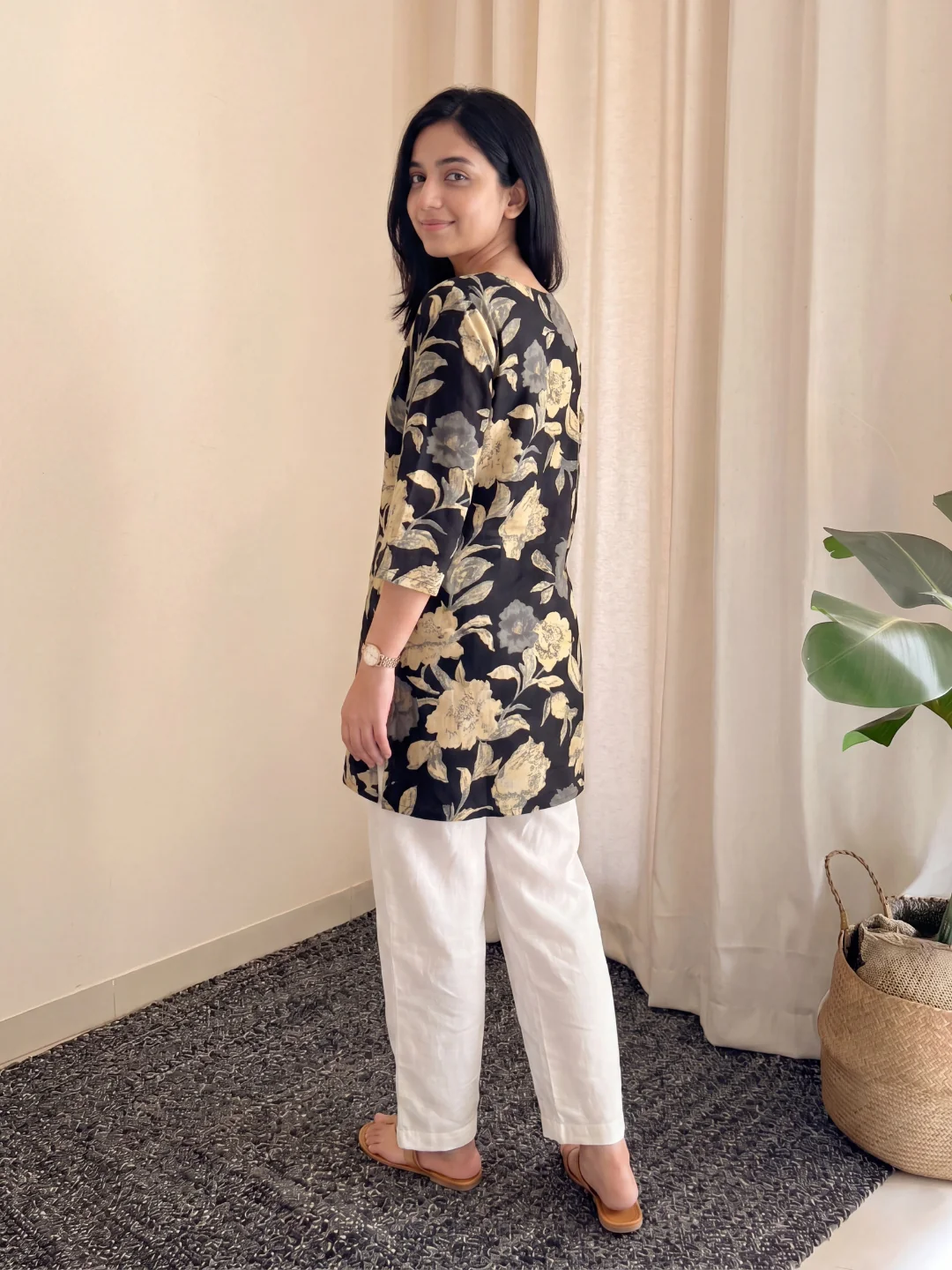 MIx Black with White Pant - Cord Set  - Pure Cotton - Image 3