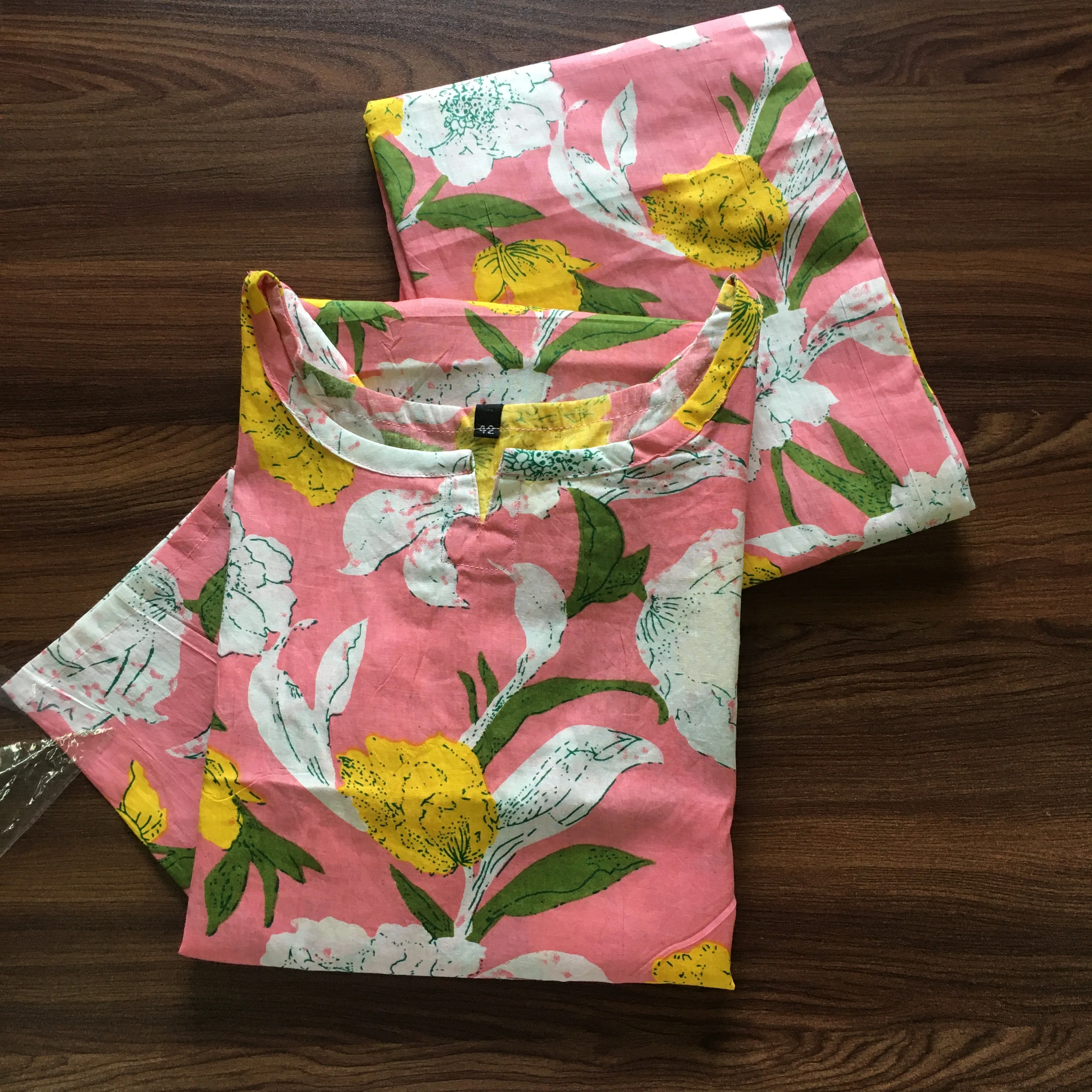 Mix Flower - Baby Pink - Cord Set - Pure Cotton - Image 4