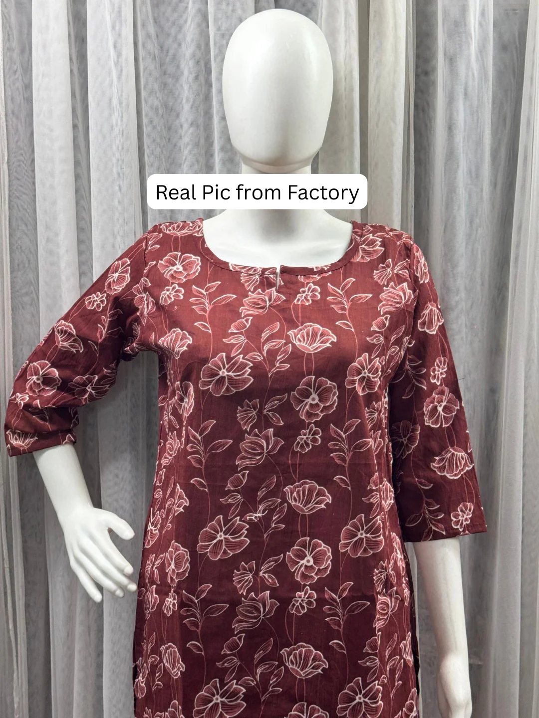 Multi Flower Maroon - Cord Set - Pure Cotton - Image 9