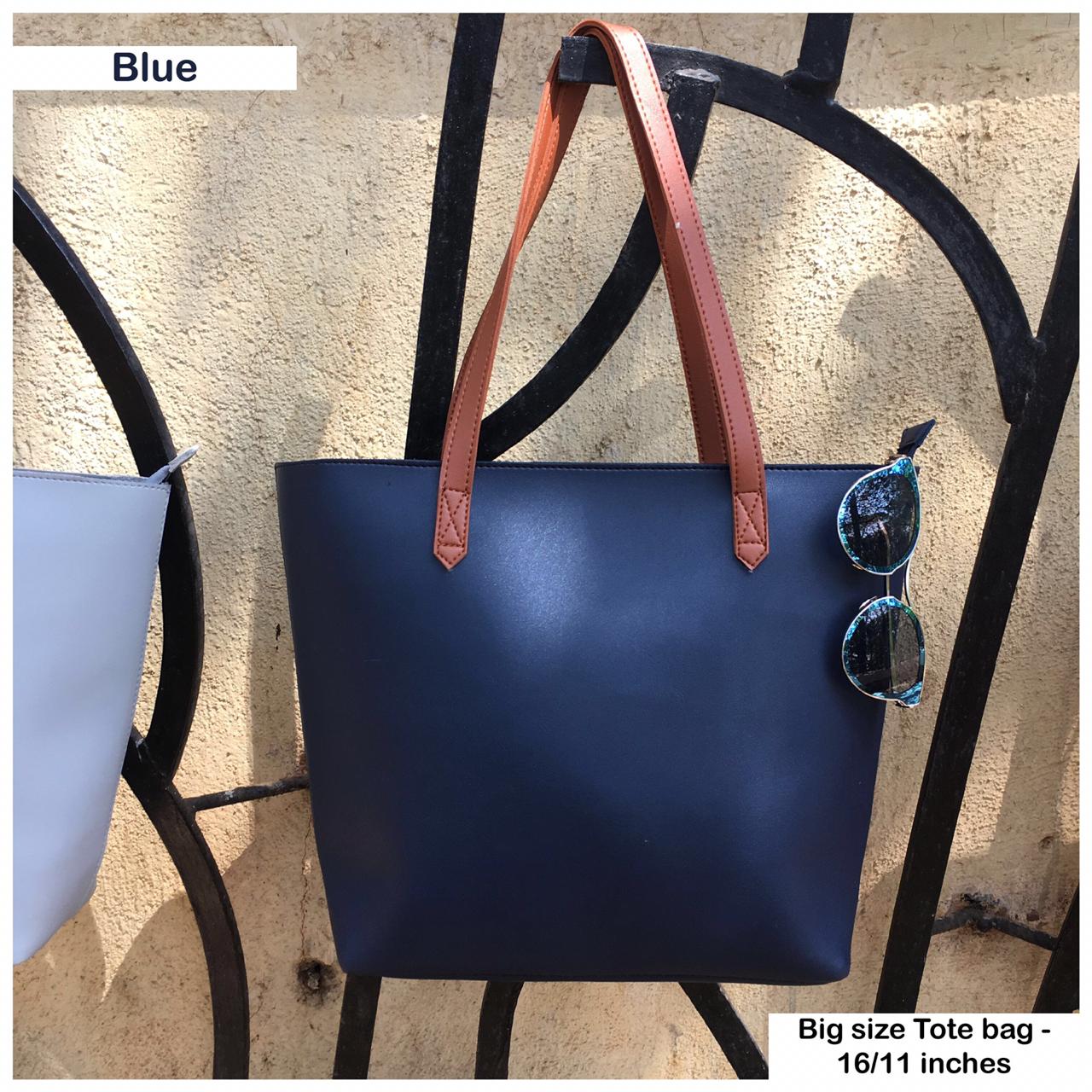 New Big Size Berlin Tote Bag - Blue - Image 3