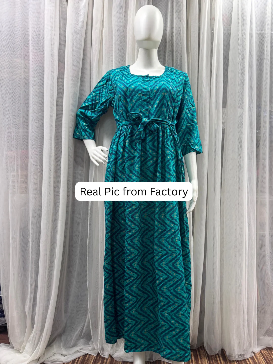 Peacock Bandhani Zigzag - Maternity Kurti with Feeding Zips - Soft Rayon - Image 6