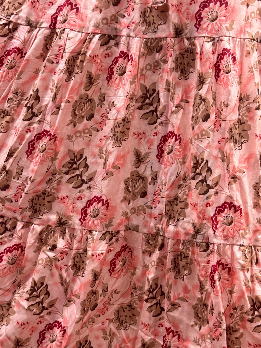 Pink Grey Flower - Sleevless Midi Dress - Soft Rayon - Image 6