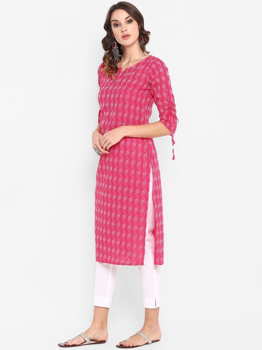 Raani Katha Cotton Kurti- Knee Length - 3405 - Image 5