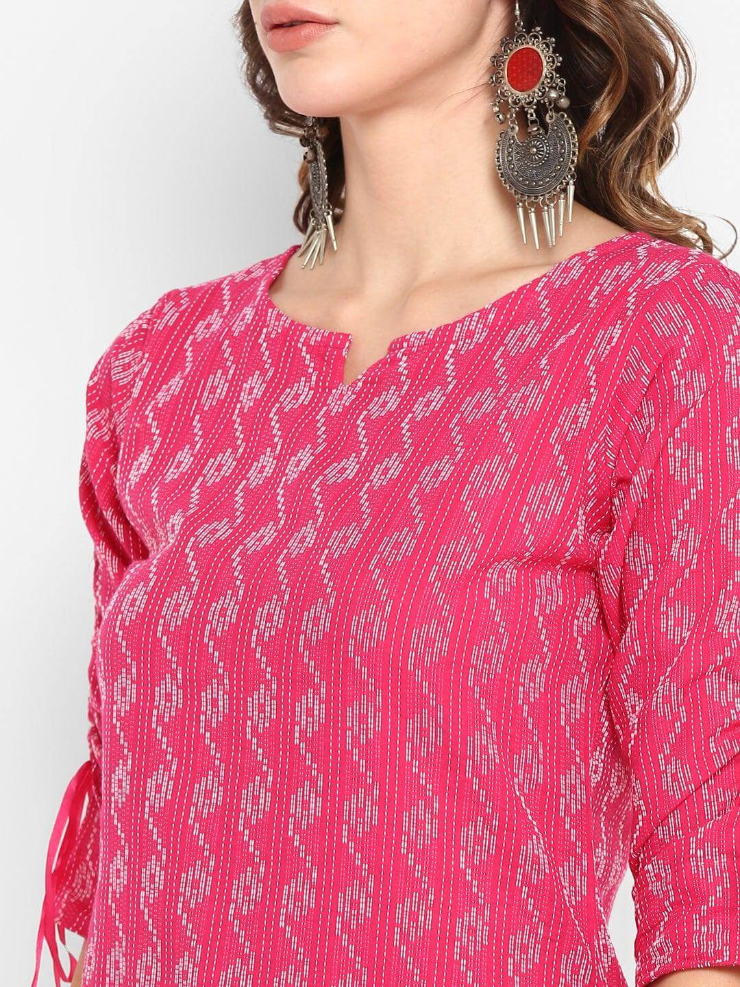 Raani Katha Cotton Kurti- Knee Length - 3405 - Image 8