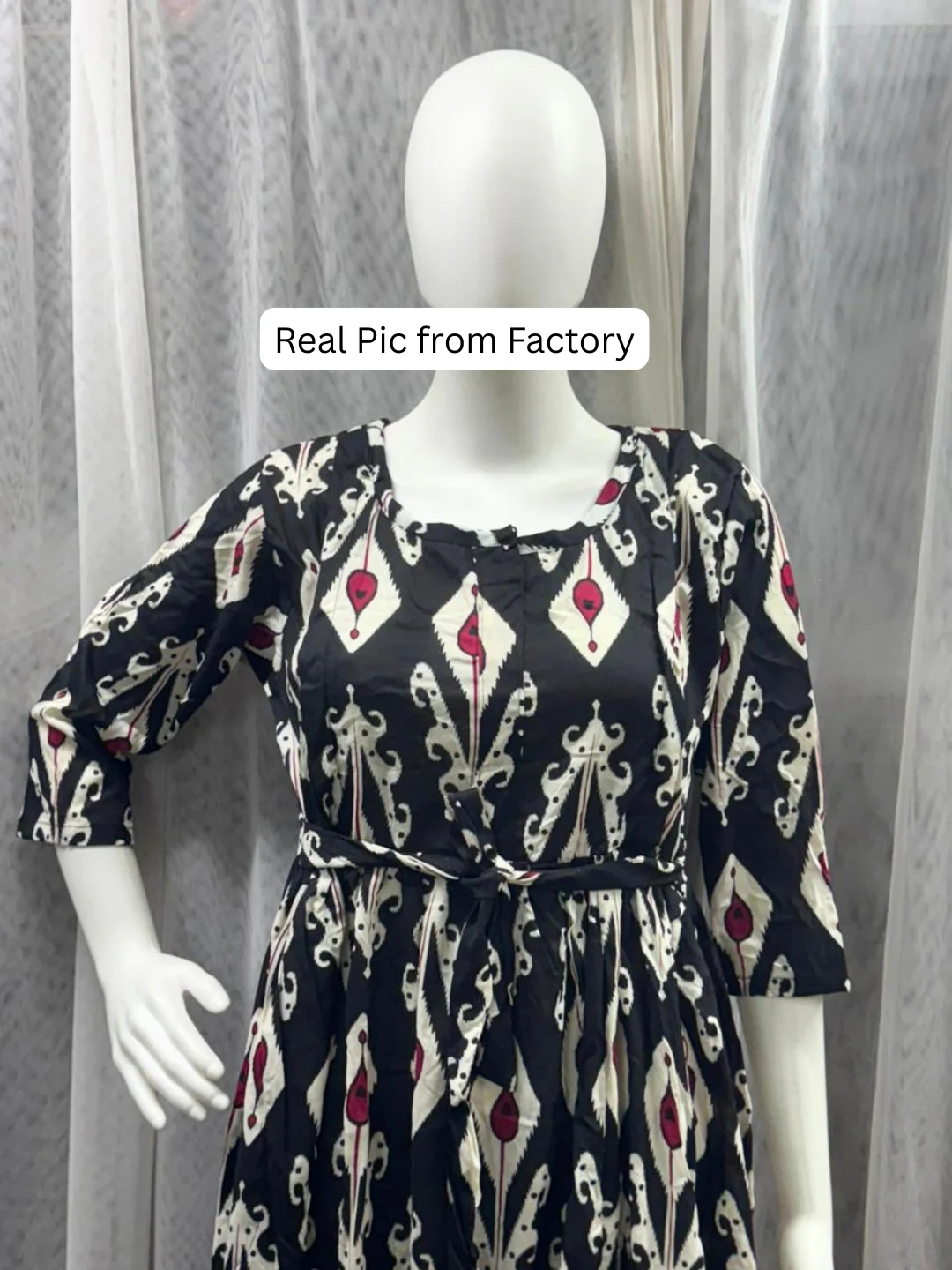 White Arrow - Black - Maternity Dress with Feeding Zips - Soft Rayon - Image 9