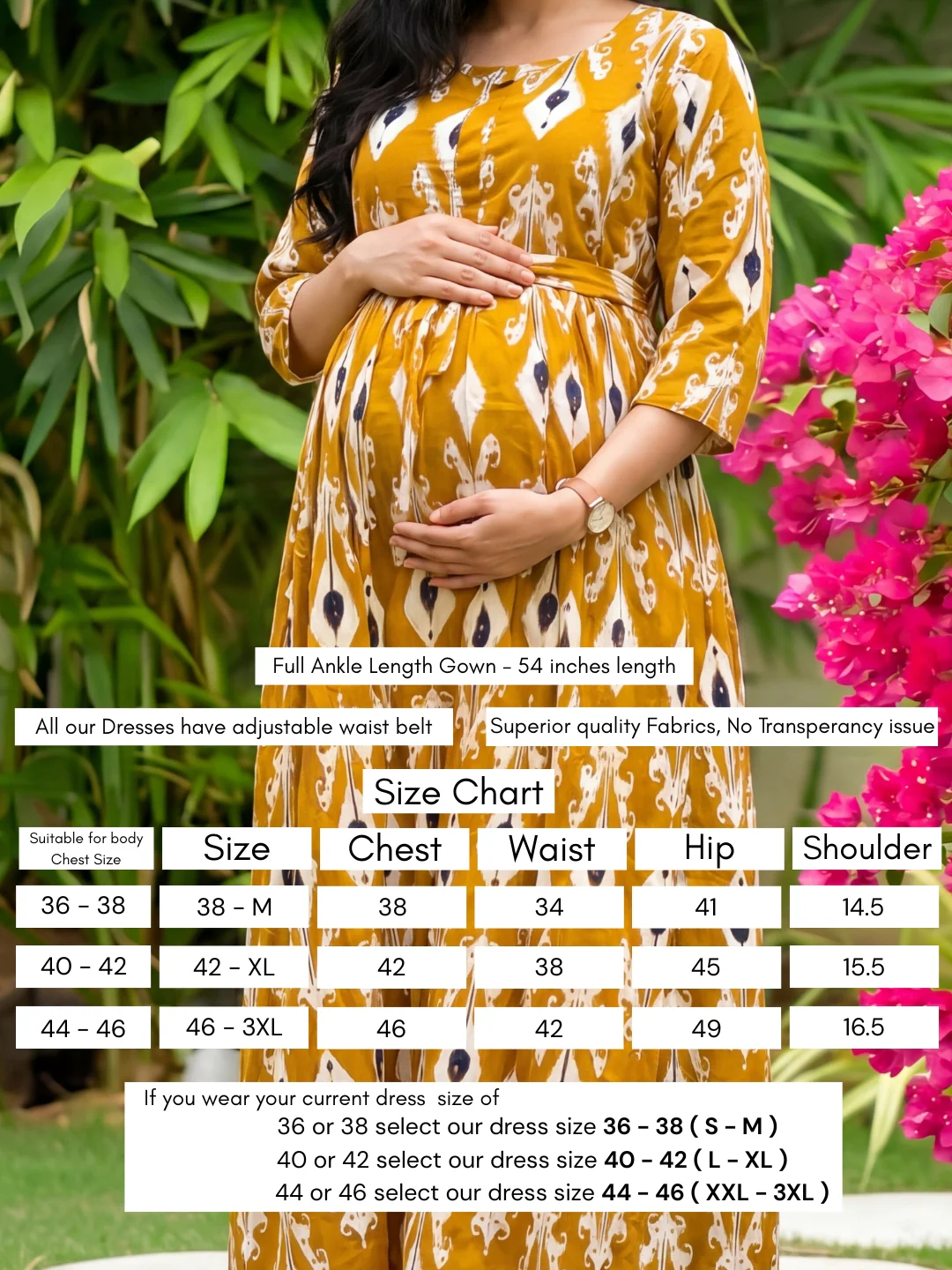 White Arrow - Mustard - Maternity Dress with Feeding Zips - Soft Rayon - Image 11